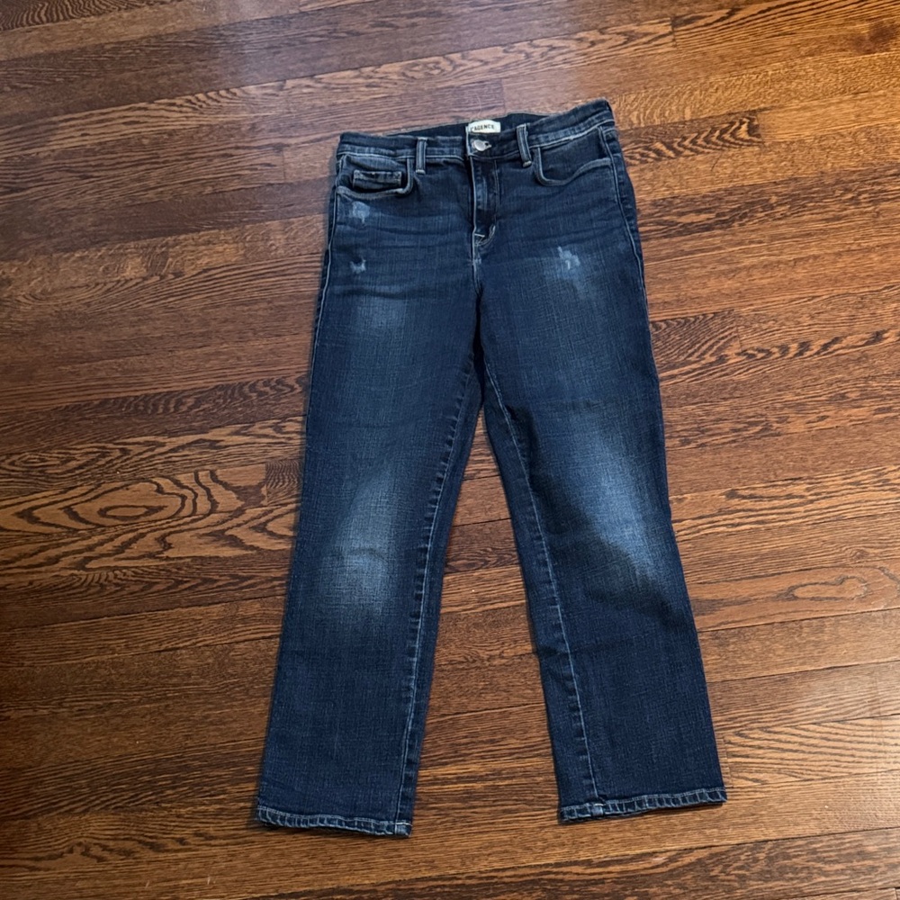 L'AGENCE Dark Blue Straight Leg Jeans